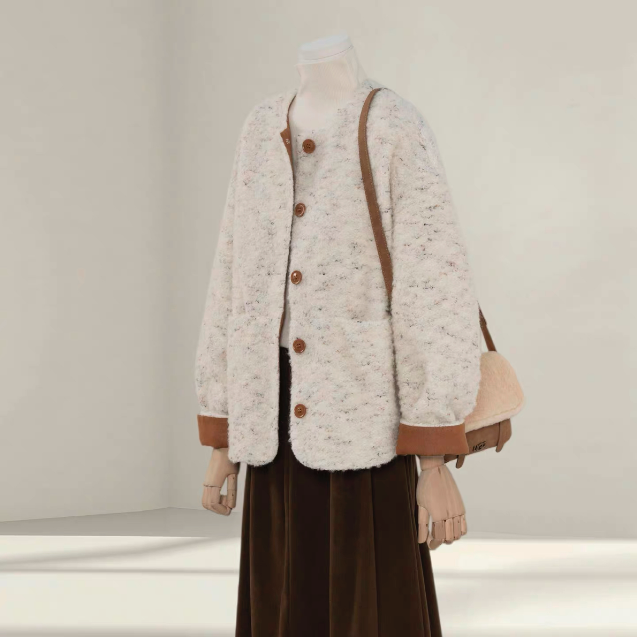 【冬支度新作】コート、レディース、 モコモコテディコート、厚手コート、秋冬コート、個性的、防寒対策