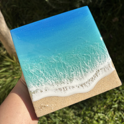 レジン 海アート オーシャンアート ミニキャンバス 10×10cm 南国 沖縄