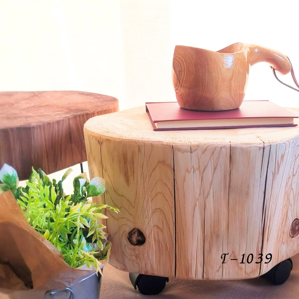 【セール品】天然アロマ 東濃ひのきのテーブル キャスター付き サイズ大 無垢無塗装 オーガニック