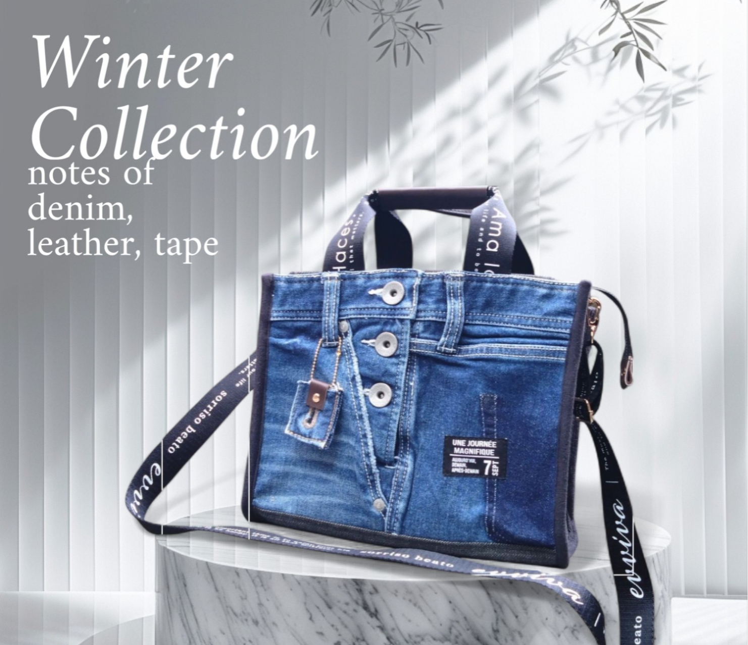 №798【DENIM✖️本革レザー 上部ファスナー付きToteBAG⚮̈♥】デニムリメイクトートバッグ✨️ 6,922円