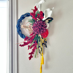 しめ縄リース　No.47 No.47 木の実のナチュラルしめ縄リース2025 ハンドメイドお正月飾り