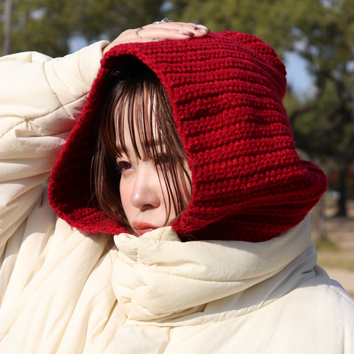 ふわもち】あったかバラクラバ（レッド）｜2色展開｜冬のお出かけに