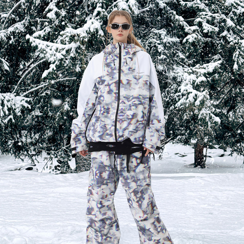 25-26秋冬限定 スノーボードウェア 迷彩 上下セット ジャケット パンツ