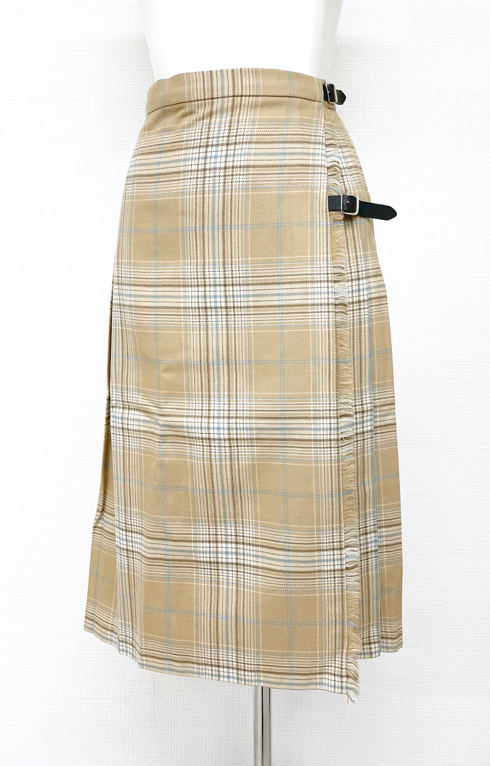 Beige Check Wrap M-Skirt　スカート　ベージュ