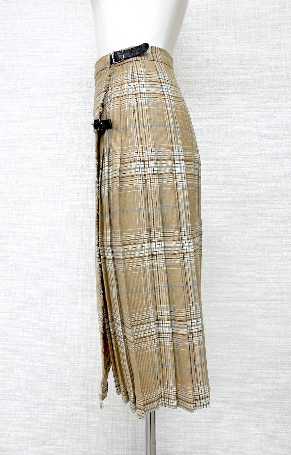 Beige Check Wrap M-Skirt　スカート　ベージュ