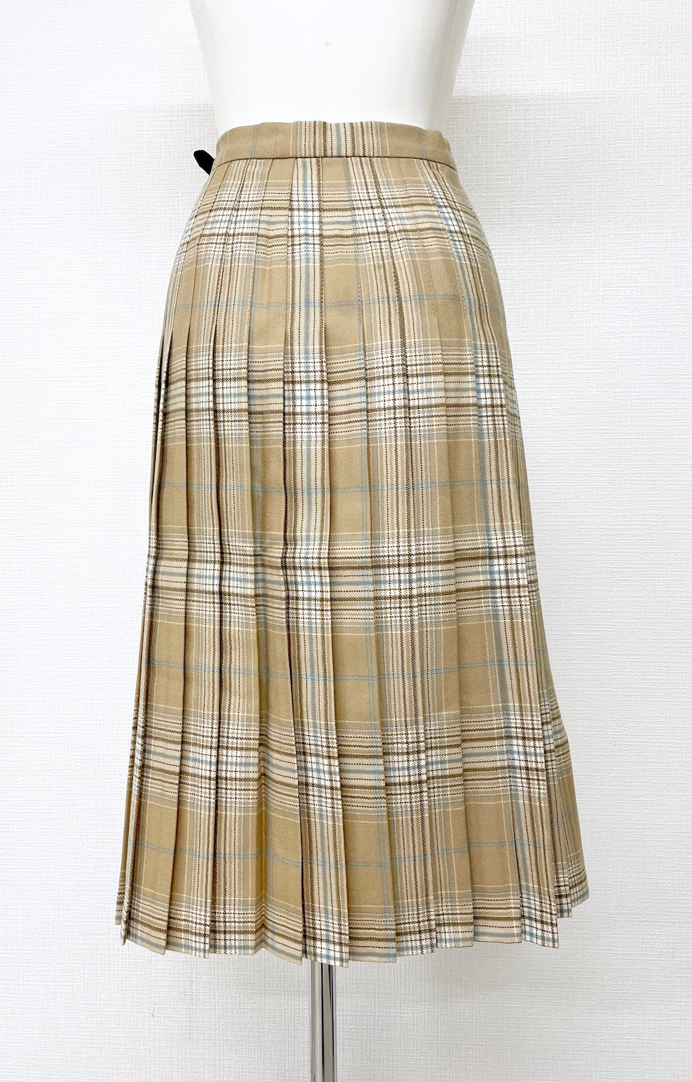 Beige Check Wrap M-Skirt　スカート　ベージュ