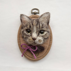 オーダーメイド】羊毛フェルト猫ポートレート《特大顔タイプ》 羊毛