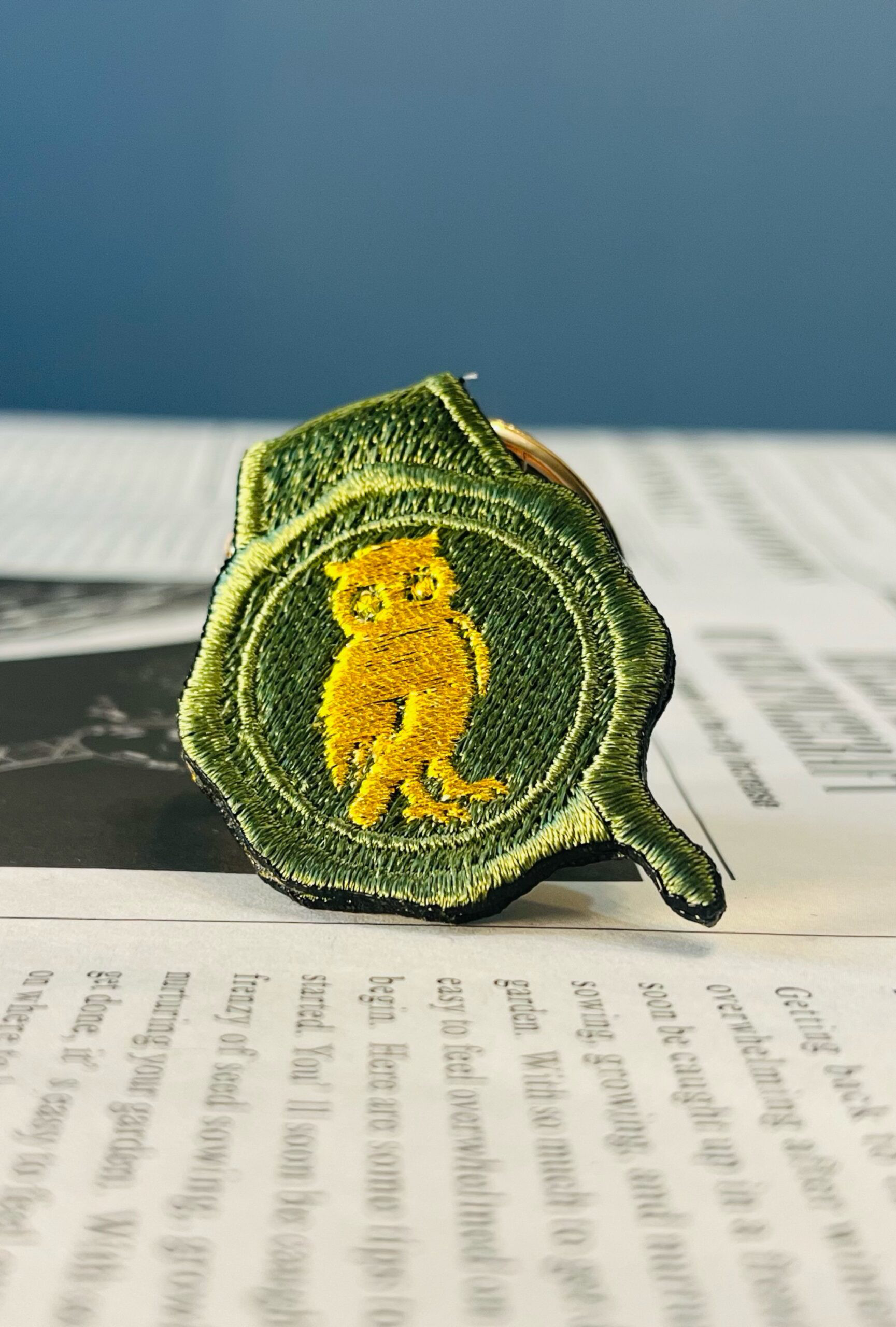 梟のシーリングスタンプ刺繍リング【キーリング・チャーム・キーホルダー】クリスマスプレゼントにぴったりのネーム刺繍可能