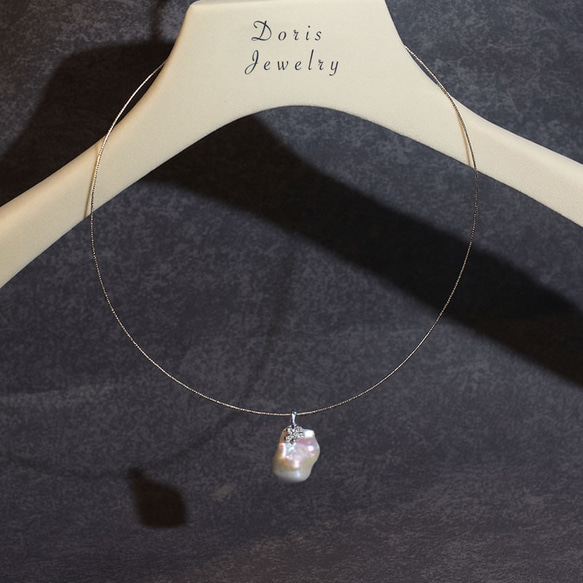 『7本限定』 両面で使える華奢チョーカー　大粒バロックパール　真珠　天然石　一点物　シルバー 925 送料無料 6枚目の画像