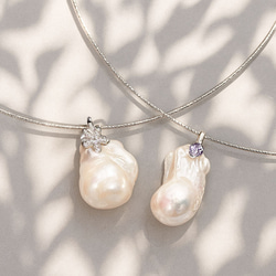 『7本限定』 両面で使える華奢チョーカー　大粒バロックパール　真珠　天然石　一点物　シルバー 925 送料無料 19枚目の画像