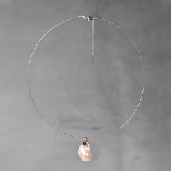 『7本限定』 両面で使える華奢チョーカー　大粒バロックパール　真珠　天然石　一点物　シルバー 925 送料無料 5枚目の画像