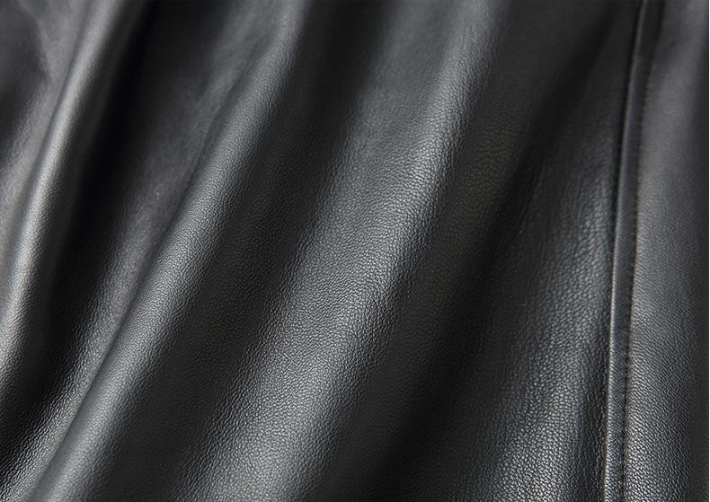 レディース高級 本革↑超ソフトなラムレザースカート黒☆ラムレザースカート