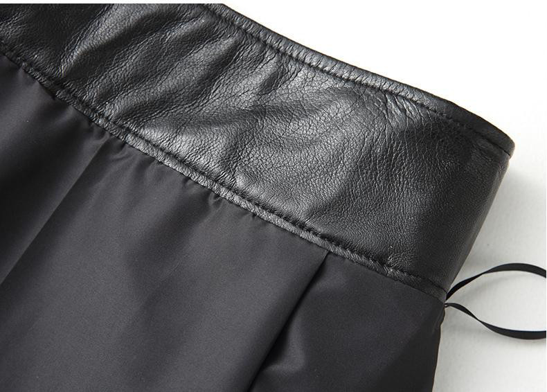 レディース高級 本革↑超ソフトなラムレザースカート黒☆ラムレザースカート