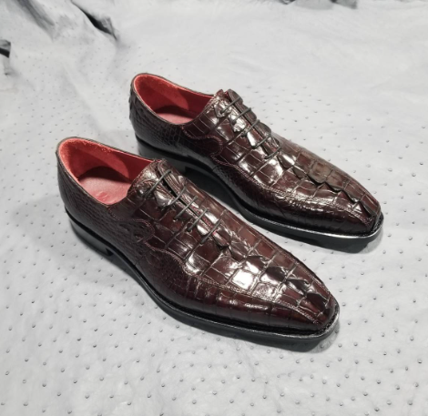 クロコダイル ワニ革保証 レザー 本革ソール 24～27cm ローファー スリッポン メンズ ビジネスシューズ