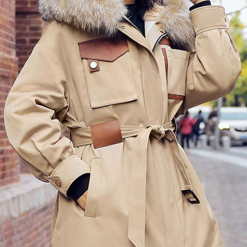 新品 ラビットファーライナーモッズコートフード付きラクーン