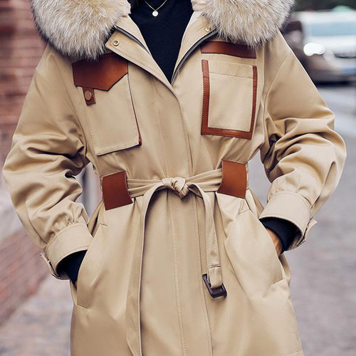 新品 ラビットファーライナーモッズコートフード付きラクーン