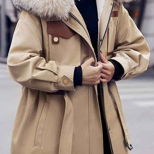 新品 ラビットファーライナーモッズコートフード付きラクーン