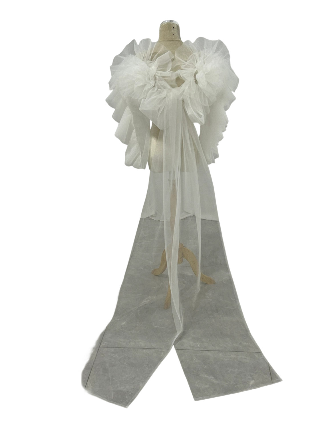 ベール風ボレロ　ソフトチュールトップス　ドレスアレンジ　シンプルドレスを豪華に変装！