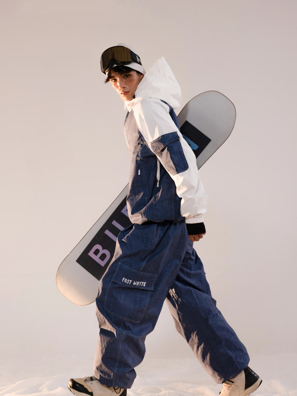 25-26秋冬限定 スノーボードウェア 上下セット 青 ジャケット パンツ