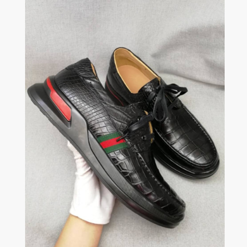 天然ワニ革 クロコダイル 24～27cm ローファー スリッポン