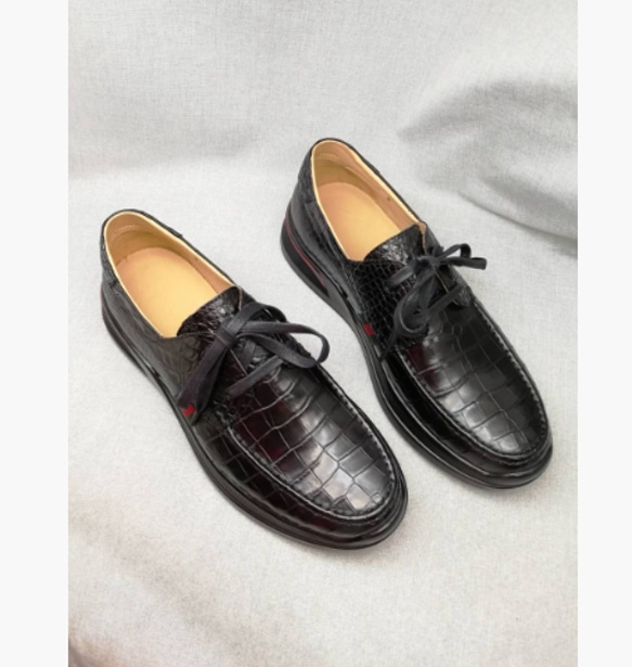 天然ワニ革 クロコダイル 24～27cm ローファー スリッポン