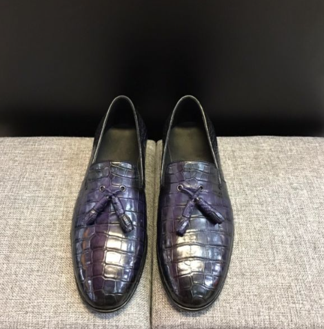 上品 ワニ革 メンズシューズ カジュアルシューズ スリッポン 皮靴 紳士靴 24~27cm ビジネス ローファー モカシ