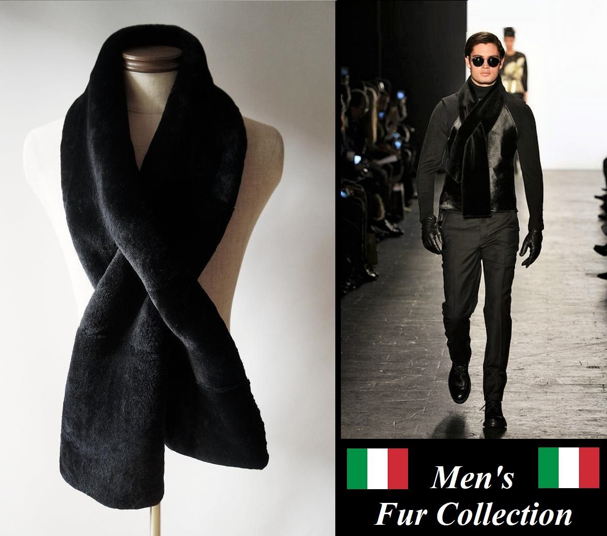 オトナ感を魅せつける☆男の色気を醸し出せる豪華なシェアードラムムートンファーマフラー毛皮ストールファーネックウォーマー