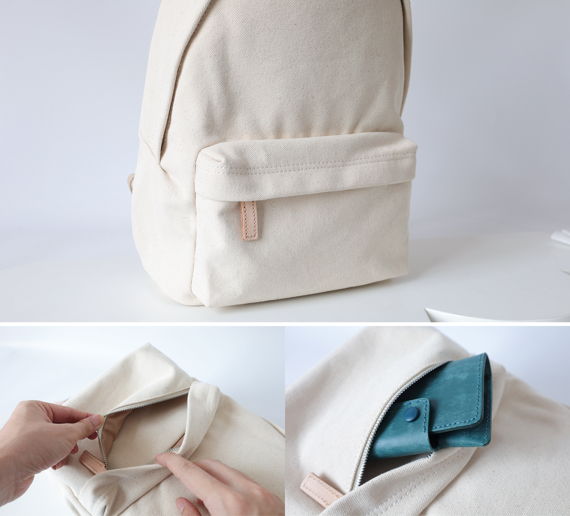 「帆布×革の組み合わせ」大容量キャンバスリュック｜シンプルで洗練されたデザイン｜通勤・通学・旅行にも