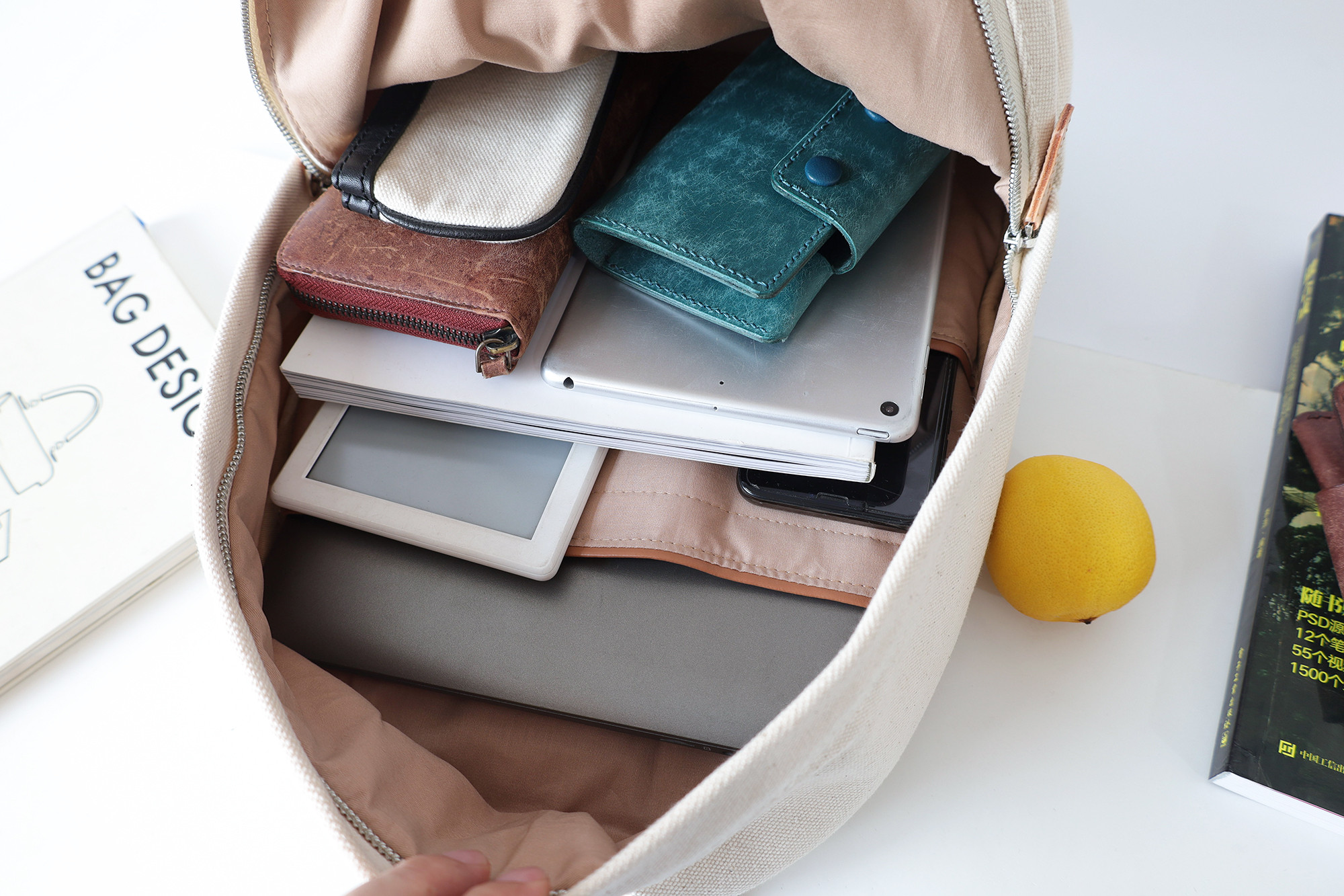 「帆布×革の組み合わせ」大容量キャンバスリュック｜シンプルで洗練されたデザイン｜通勤・通学・旅行にも