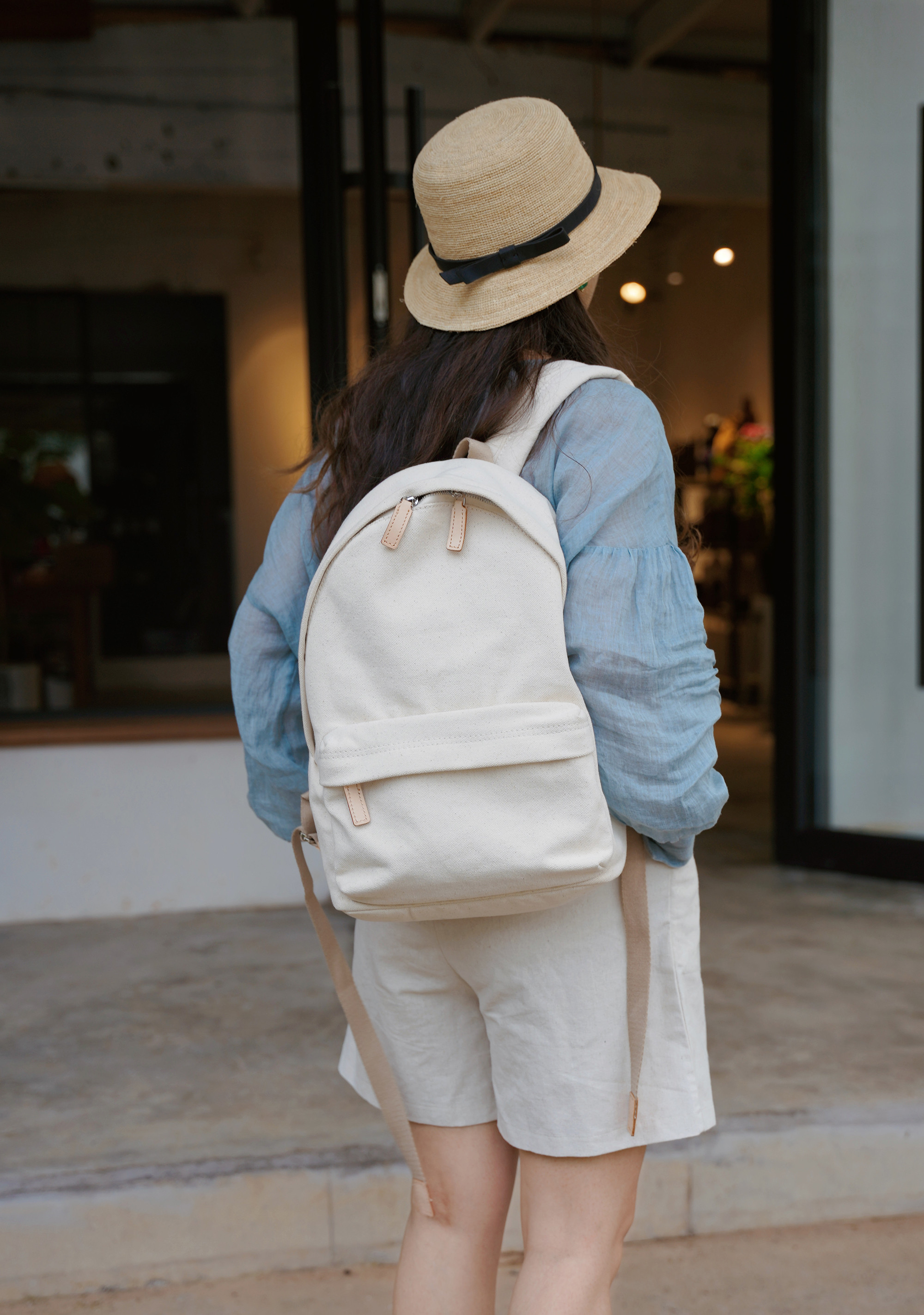 「帆布×革の組み合わせ」大容量キャンバスリュック｜シンプルで洗練されたデザイン｜通勤・通学・旅行にも