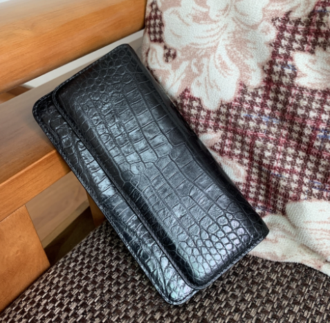 厳選クロコダイルレザー 本革 天然ワニ革 長財布 カード入れ 小銭入れ 名刺入れ 二つ折り 腹革 男女兼用 一枚革