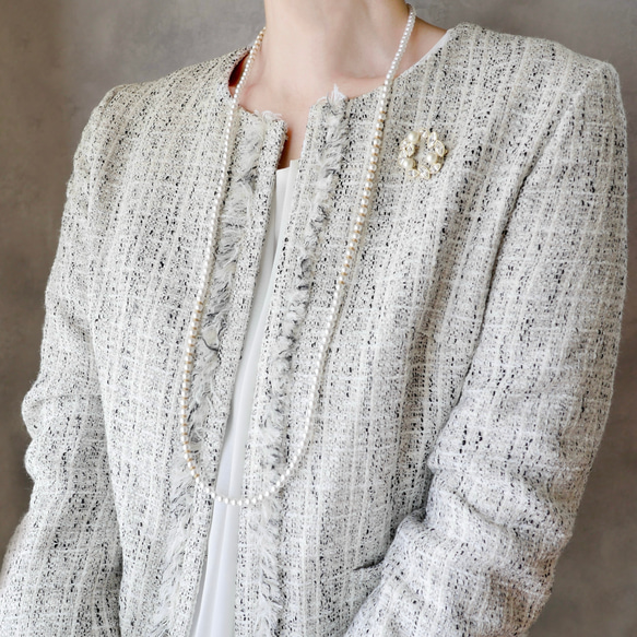 【配戴即可展現優雅氣質】珍珠金雙股項鍊，可單戴或雙股配戴。完美搭配畢業典禮、入學典禮和針織衫。秋冬季節適用。 第12張的照片