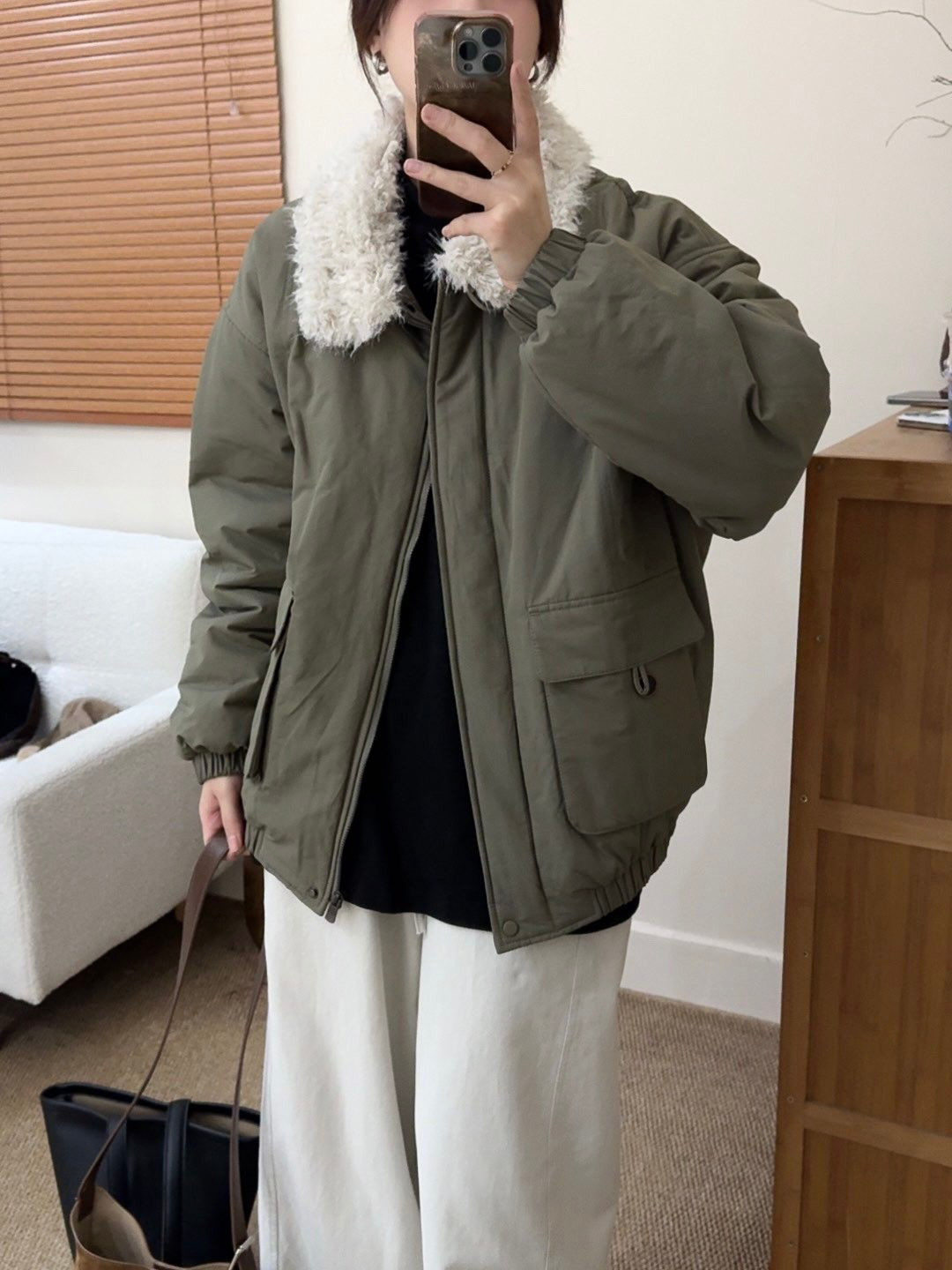 レディース ボアジャケット スタンドカラー ショート丈 低身長 アウター 厚手 防寒