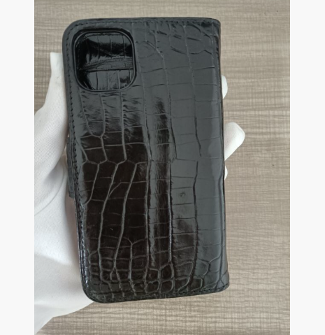 オーダーする各種スマートフォンケース 両面ワニ革 クロコダイル レザー 本革 無双手帳型 スマホケース カバー 名刺入れ