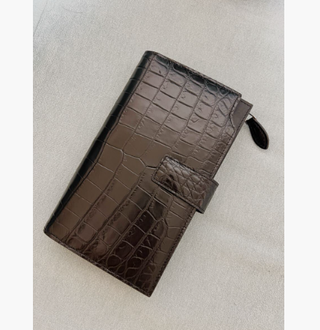 新品！クロコ レザー ラウンドファスナー長財布大容量　多機能　　実物写真 29,575円