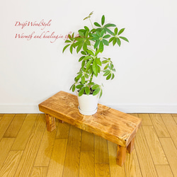 厚い流木板で作った流木スツール フラワースタンド 椅子 ベンチ ヴィンテージ N4 4枚目の画像