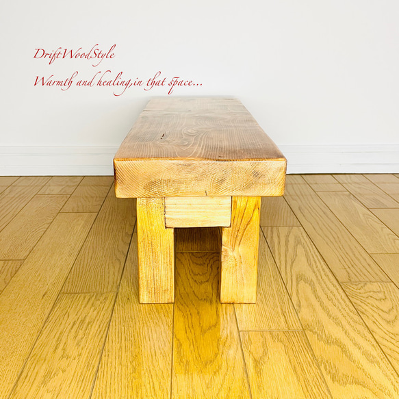 厚い流木板で作った流木スツール フラワースタンド 椅子 ベンチ ヴィンテージ N4 9枚目の画像