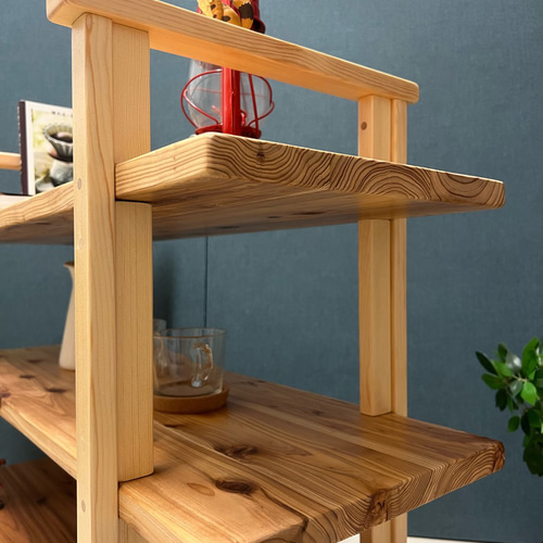 送料無料】 オープンラック 本棚 小物置き 杉 ナチュラル 3段 棚  