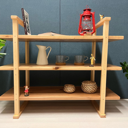 送料無料】 オープンラック 本棚 小物置き 杉 ナチュラル 3段 棚  