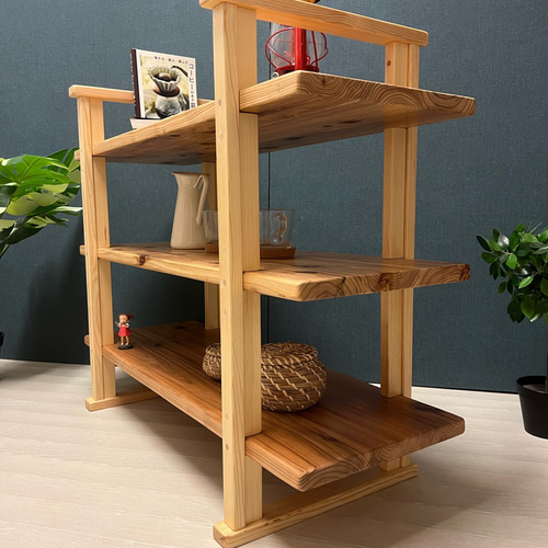 送料無料】 オープンラック 本棚 小物置き 杉 ナチュラル 3段 棚  