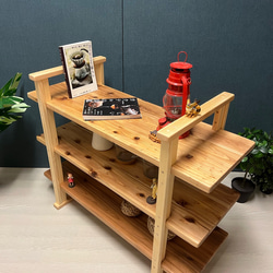 送料無料】 ウォールシェルフ ロの字 150cm スギ 壁掛けラック