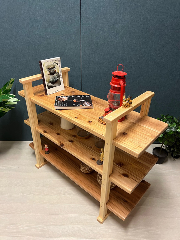 送料無料】 オープンラック 本棚 小物置き 杉 ナチュラル 3段 棚  