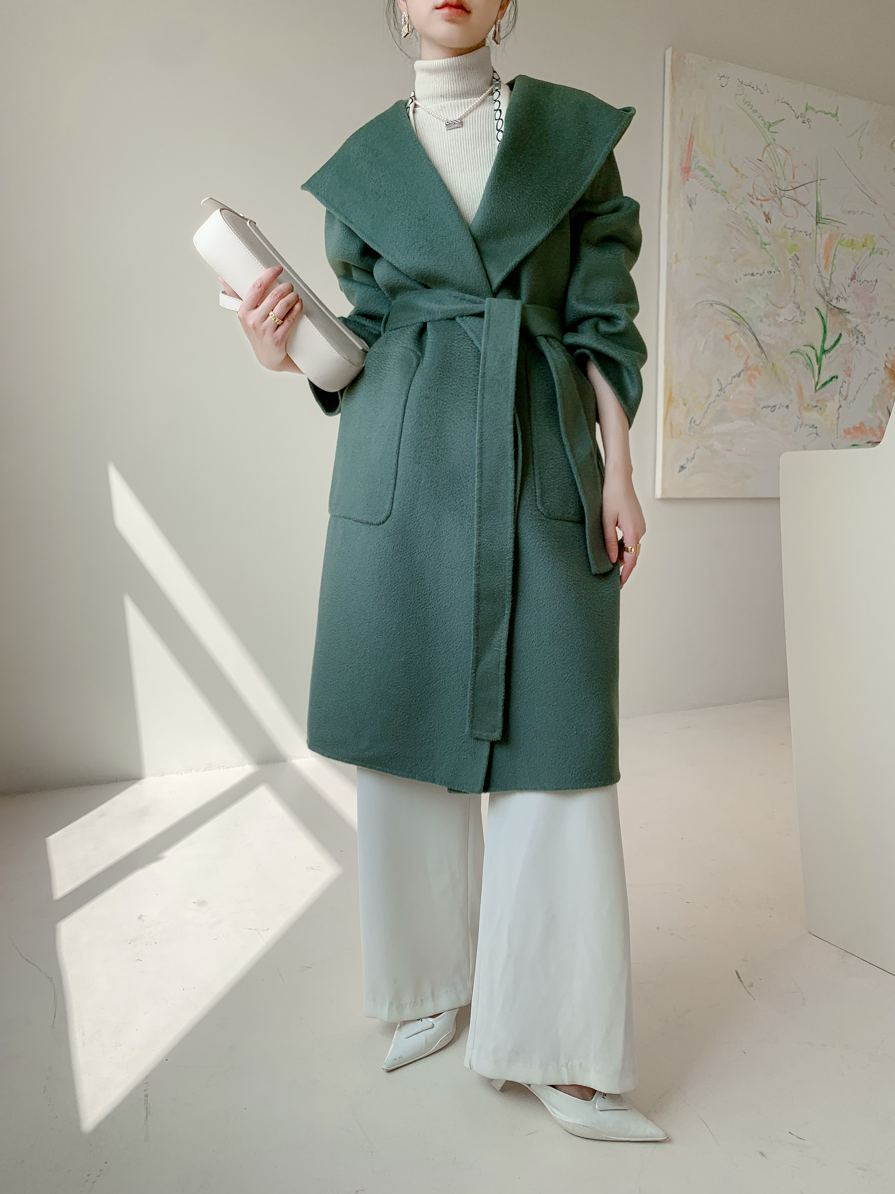 【全15色】【ウール100％】　優しい艶感あり　リバーシブル生地　手縫いコート☆オーダーメイド可