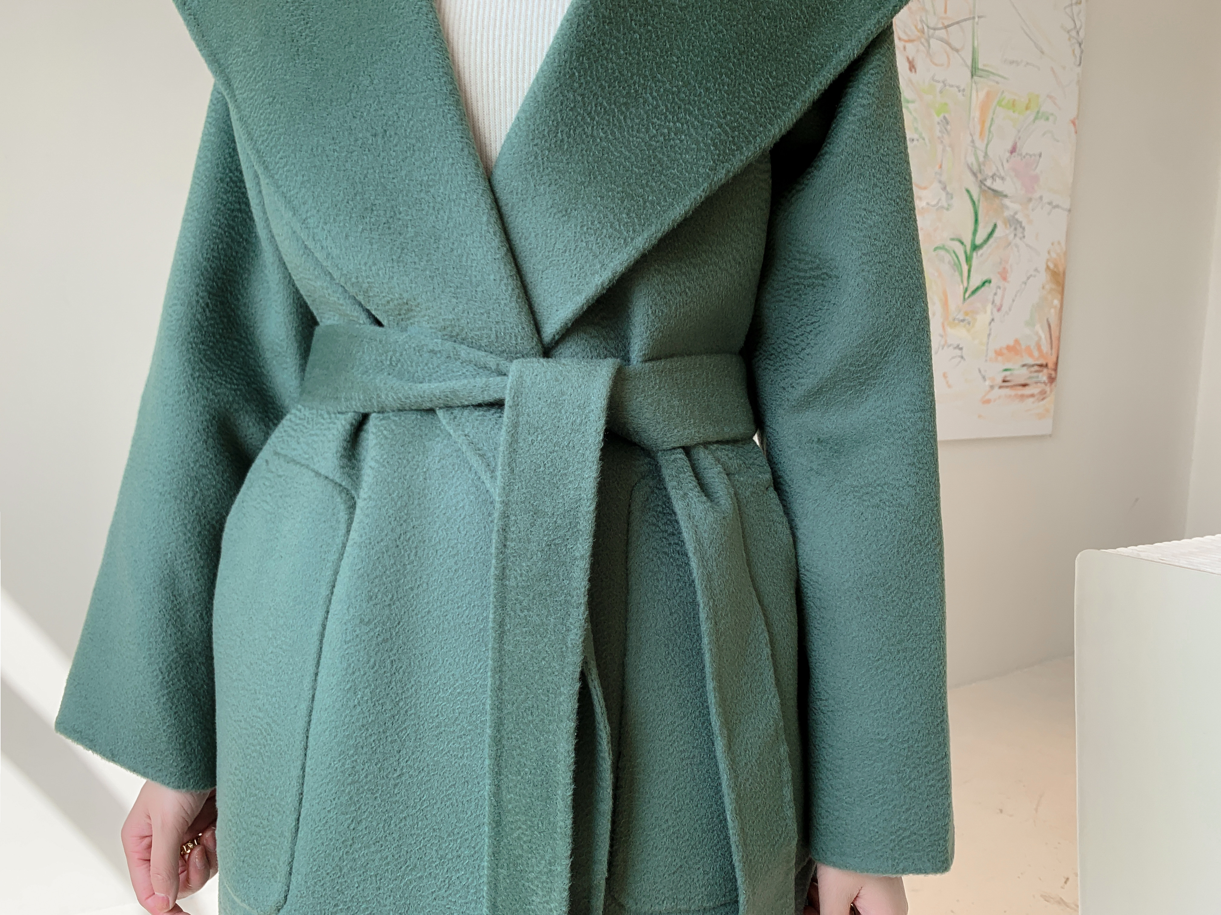 【全15色】【ウール100％】　優しい艶感あり　リバーシブル生地　手縫いコート☆オーダーメイド可