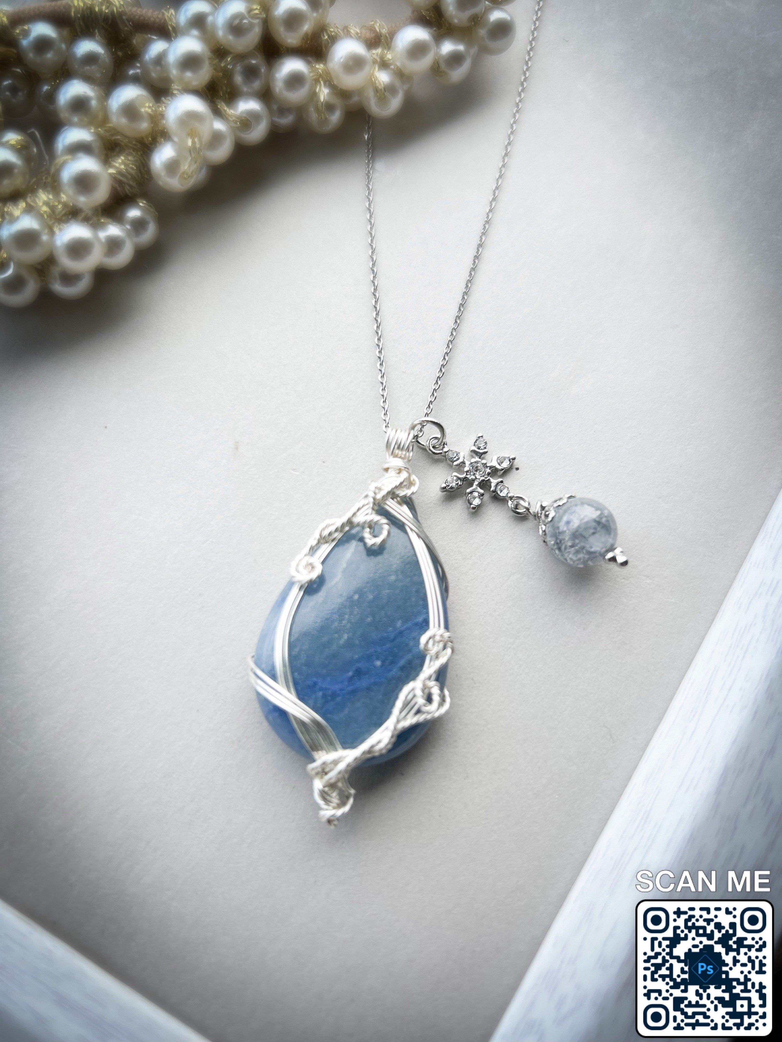 ブルークオーツネックレス