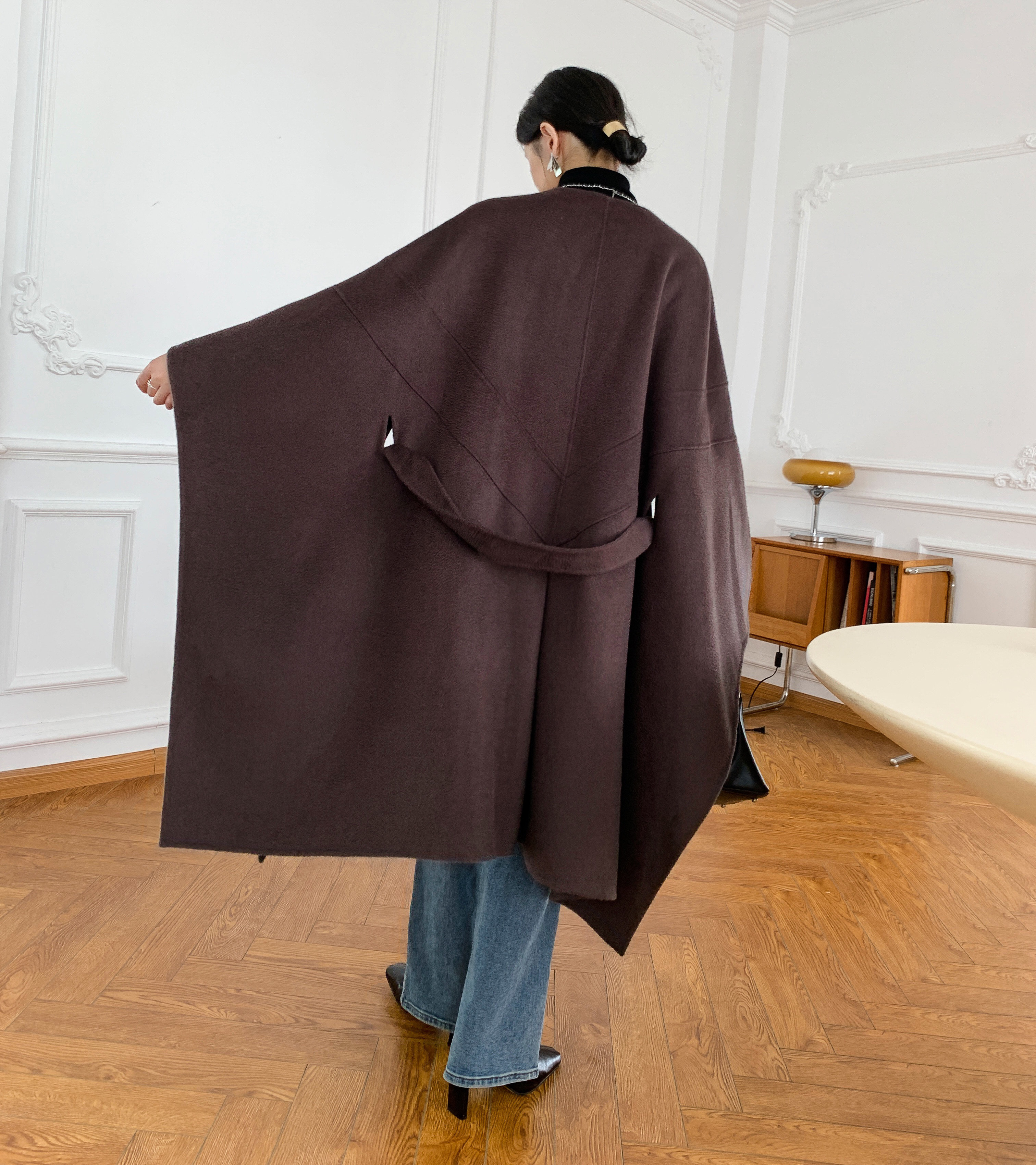 【全15色】【ウール100％】　優しい艶感あり　リバーシブル生地　手縫いコート☆オーダーメイド可 22,400円