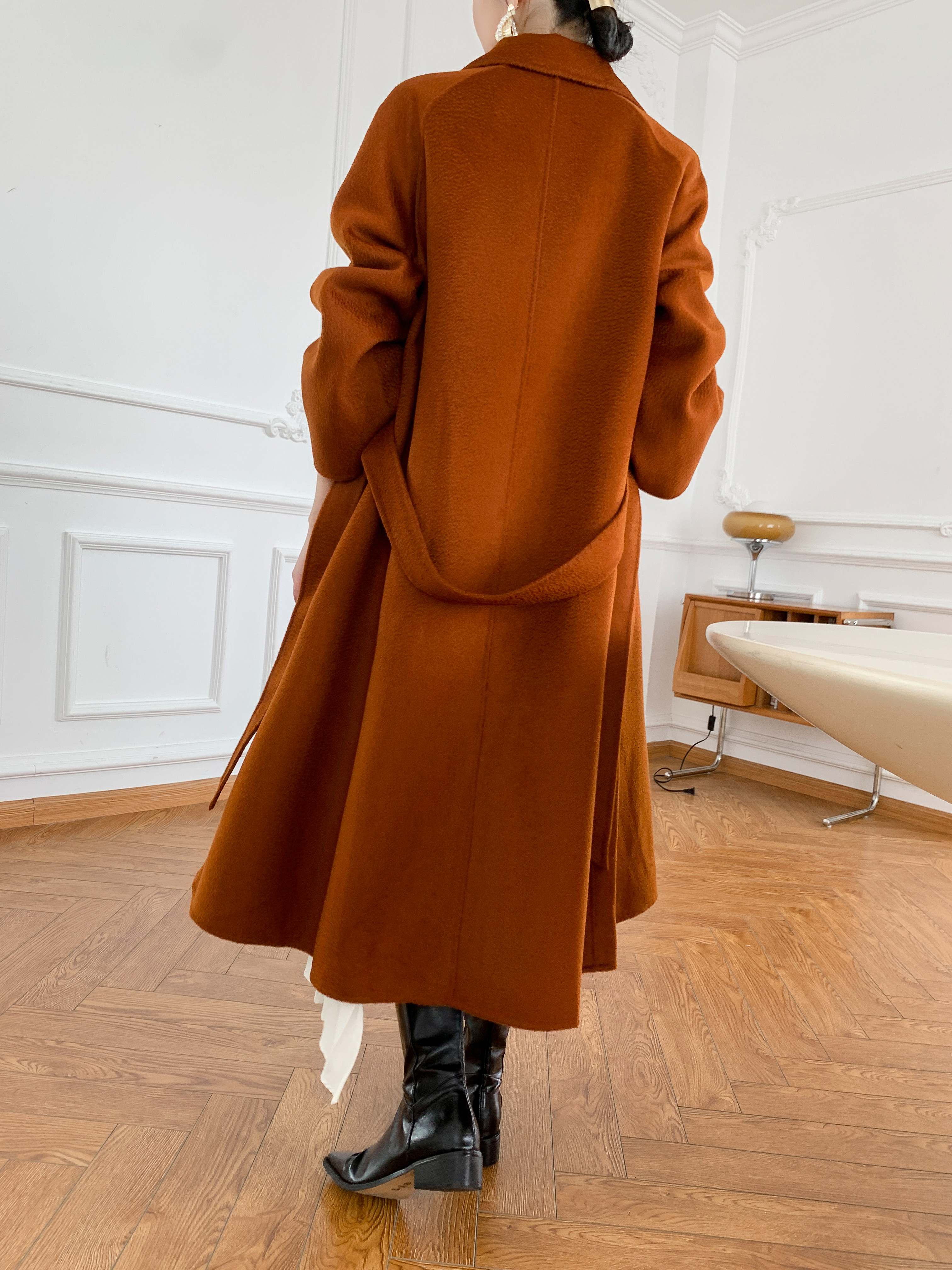 【全15色】【ウール100％】　優しい艶感あり　リバーシブル生地　手縫いコート☆オーダーメイド可