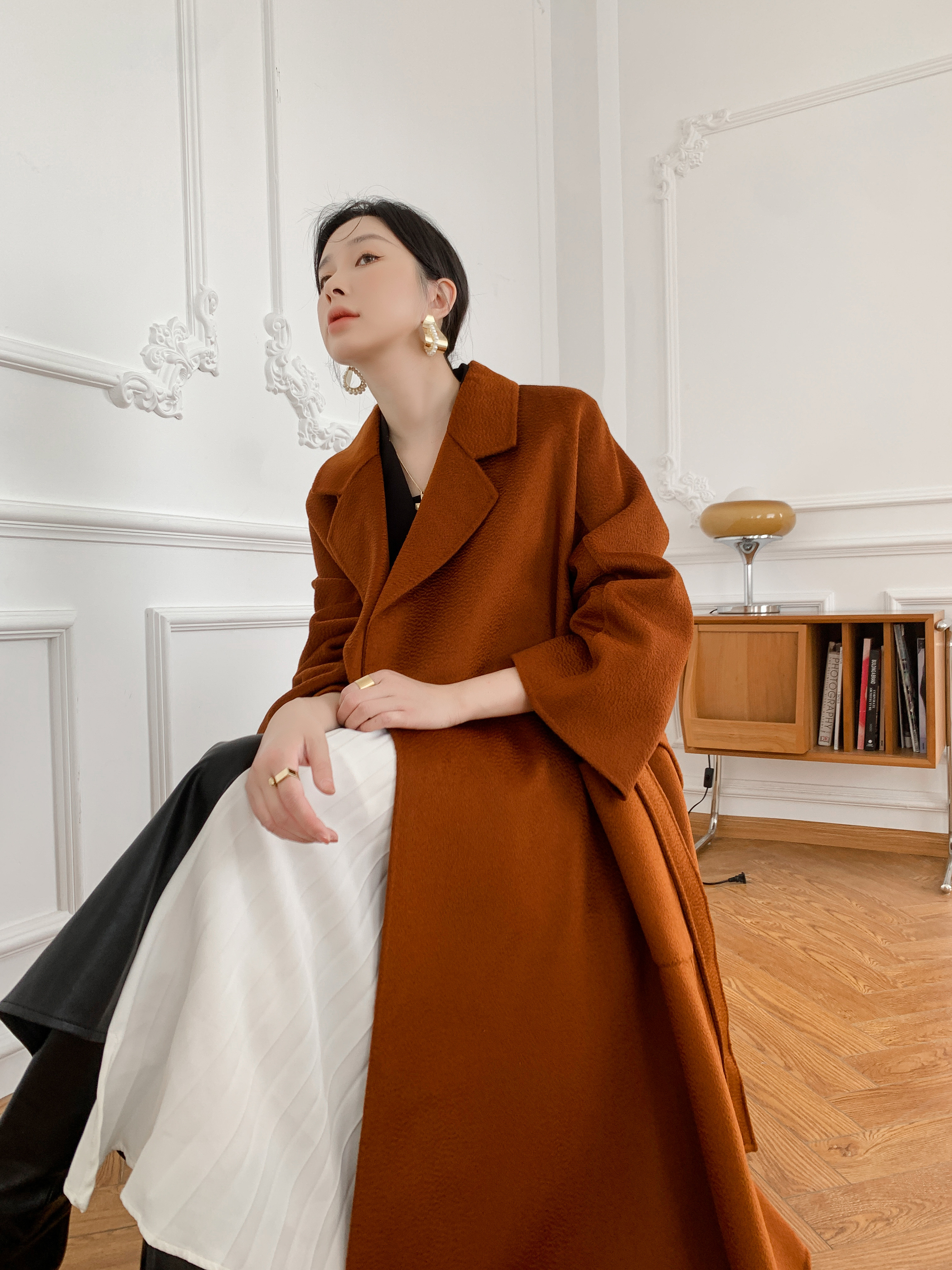 【全15色】【ウール100％】　優しい艶感あり　リバーシブル生地　手縫いコート☆オーダーメイド可