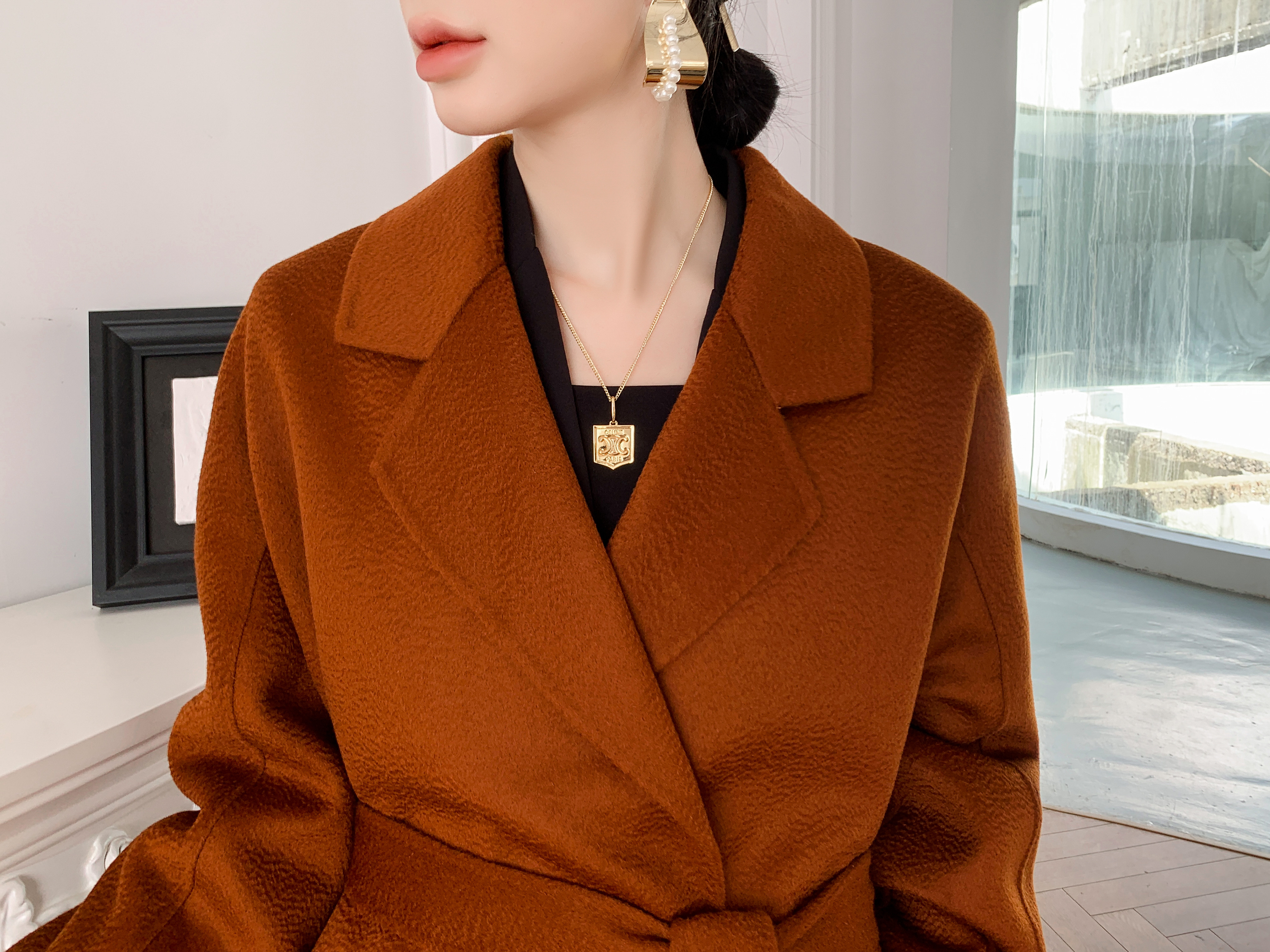 【全15色】【ウール100％】　優しい艶感あり　リバーシブル生地　手縫いコート☆オーダーメイド可