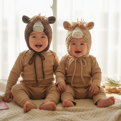 ひよこちゃんとにわとりさんのベビーニット帽 帽子(ベビー・キッズ